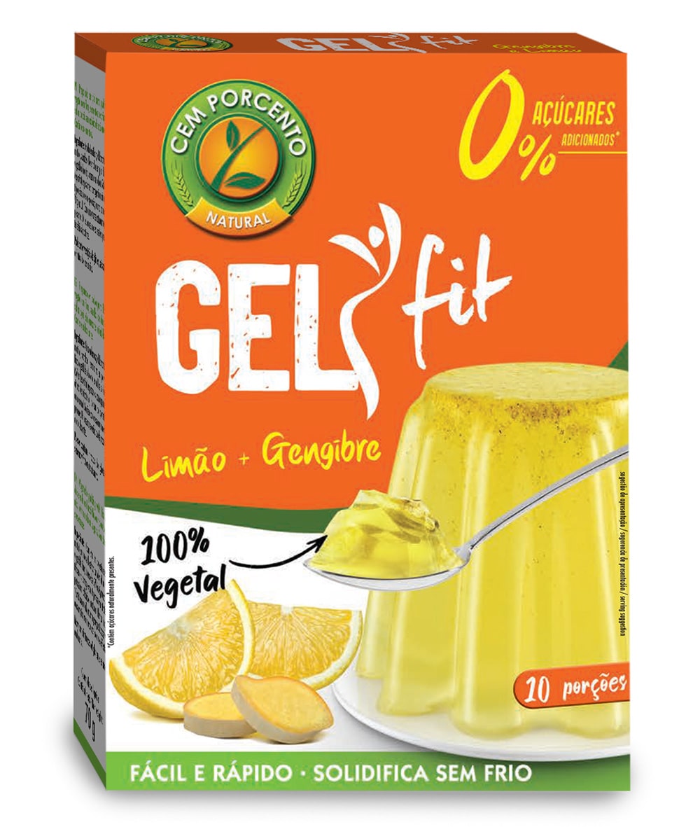gelyfit limão + gengibre sem açúcar express 60g - 10 porções