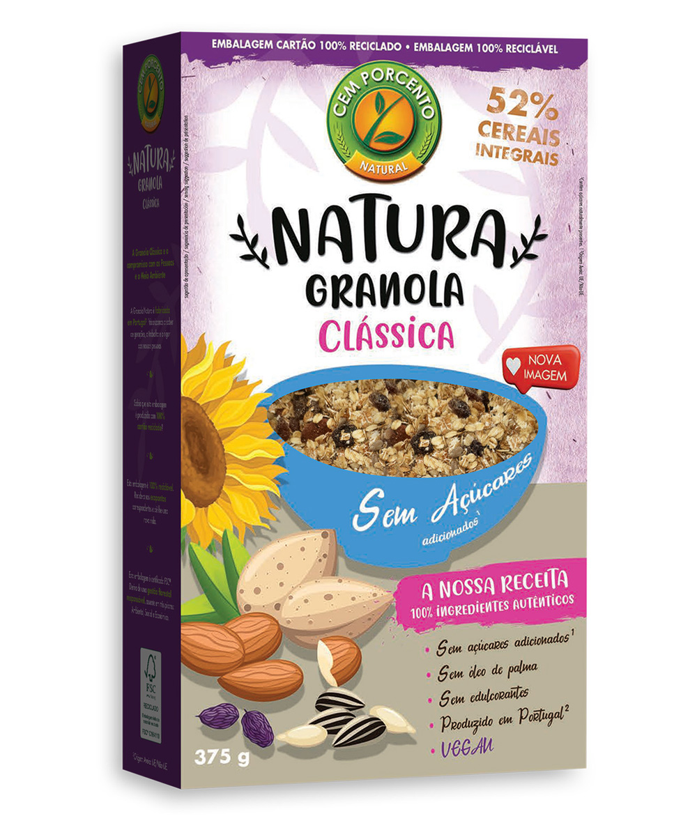 granola clássica cereais e frutos secos 375g