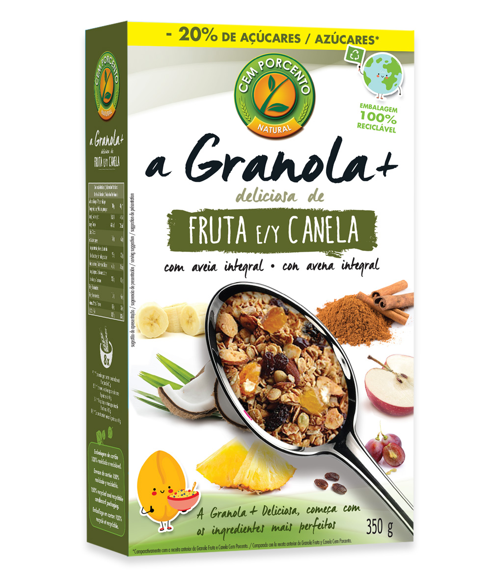 granola + deliciosa fruta e canela 350g